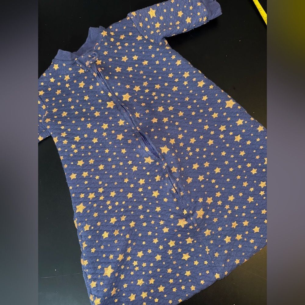 Hudson Baby Cotton Long-Sleeve Wearable Sleeping sack navy stars GUC